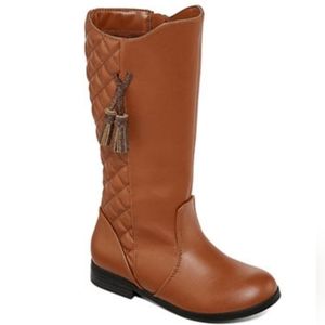 NIB Arizona Jean Quilted BOOTS Ginger Cognac Sz 2 M Juniors